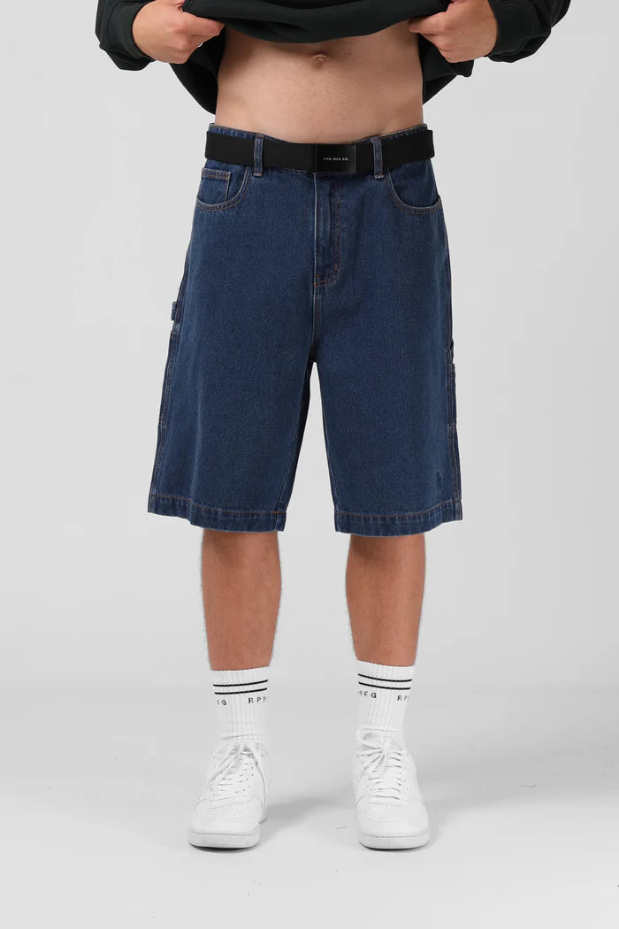 DENIM WORK SHORT - MID RINSE