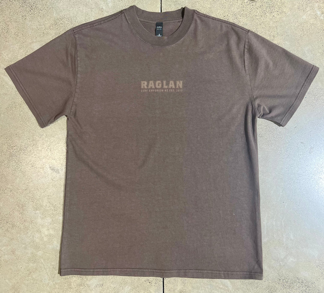 RSE COLLEGE CENTER HEAVY FADED TEE - FADED BROWN