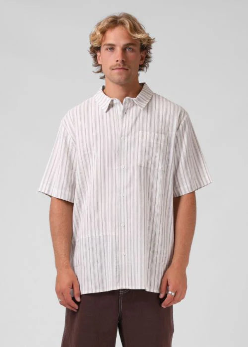 Pin Stripe Shirt - White/Grey