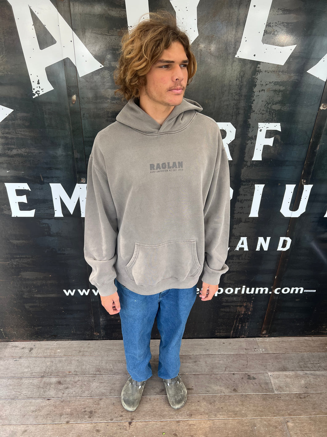 RSE COLLEGE CENTER RELAX HOOD - FADED GREY