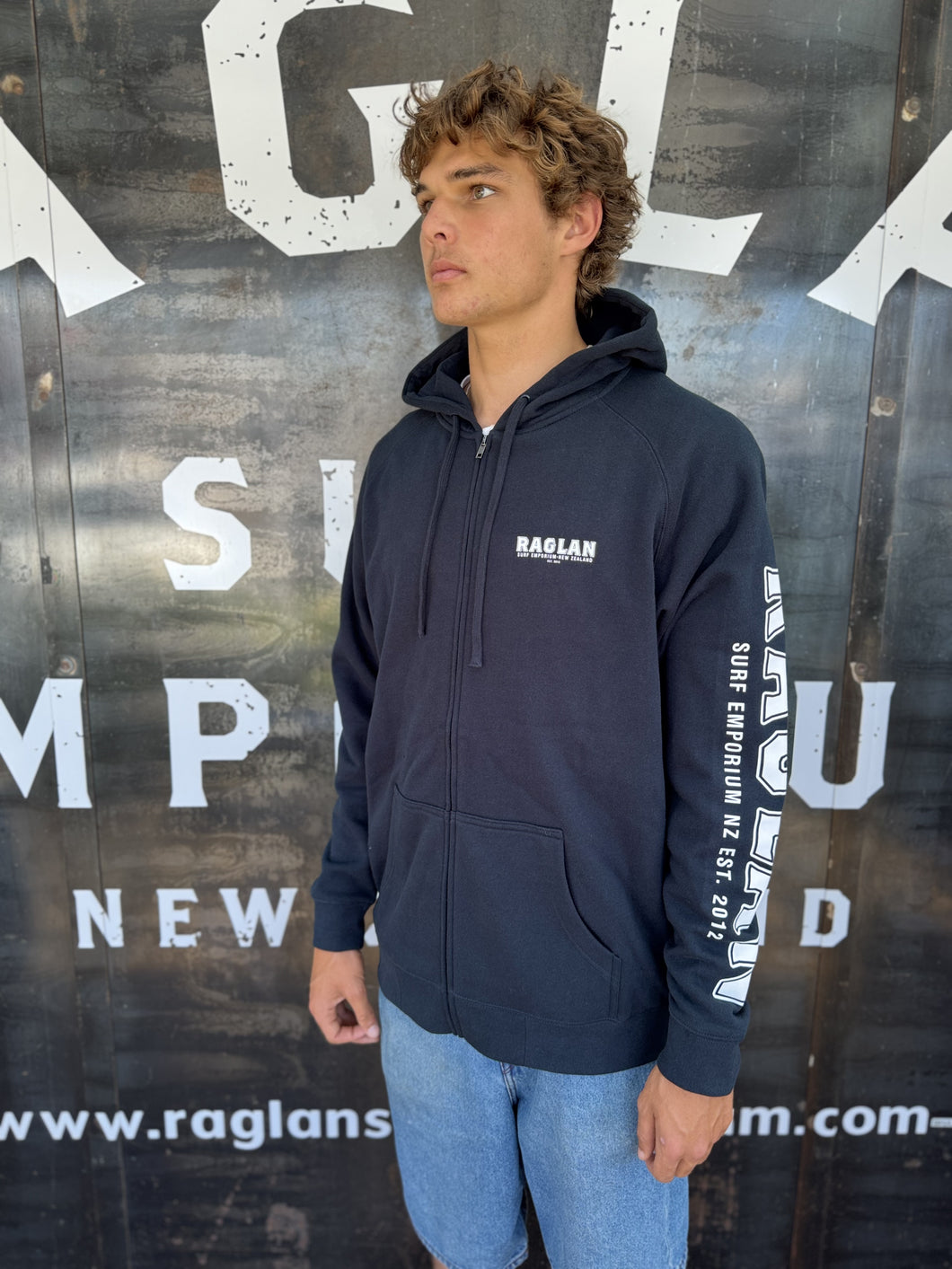 RSE WORD ZIP HOOD - NAVY