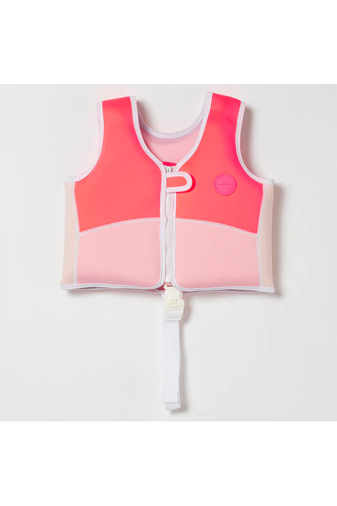 MELODY THE MERMAID SWIM VEST 2-3 NEON STRAWBERRY