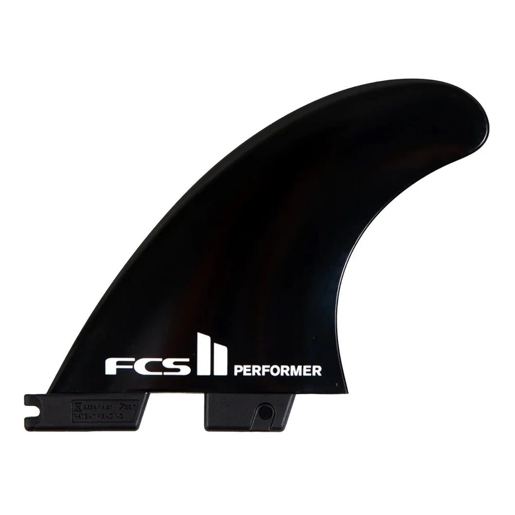 FCS II PERFORMER BLACK MEDIUM TRI RETAIL FINS AUST MADE