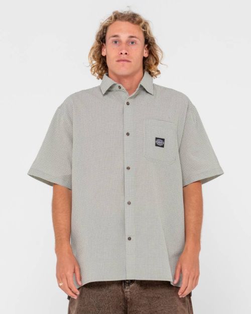 R2K DROP HEM SHORT SLEEVE SHIRT - OYSTER GREY