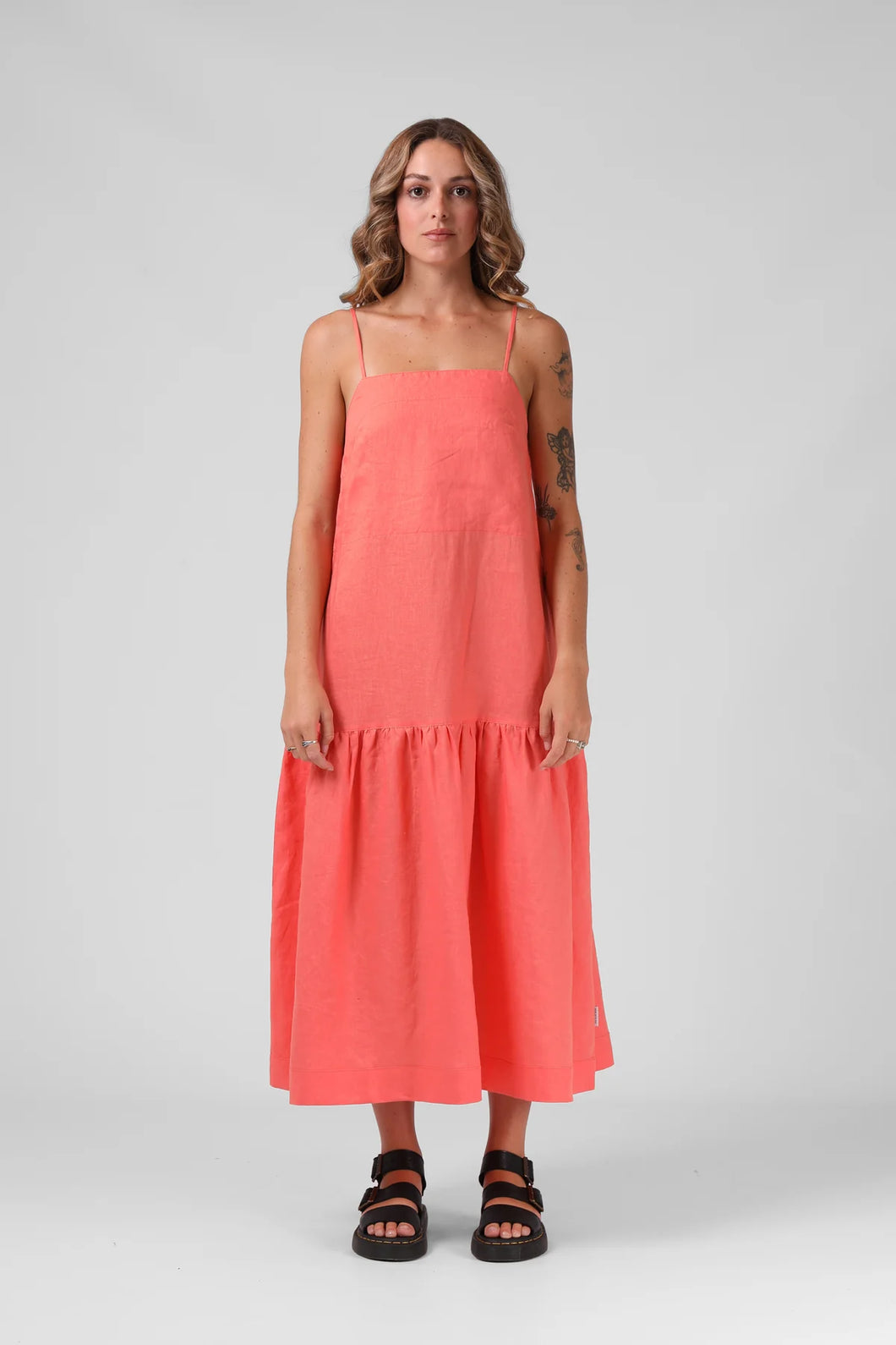 Antoinette Dress - Washed Coral