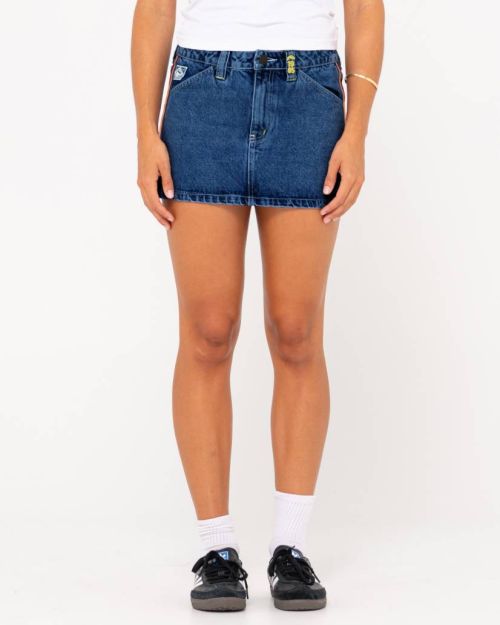 FLIP MOMMY LOW RISE MINI DENIM SKIRT