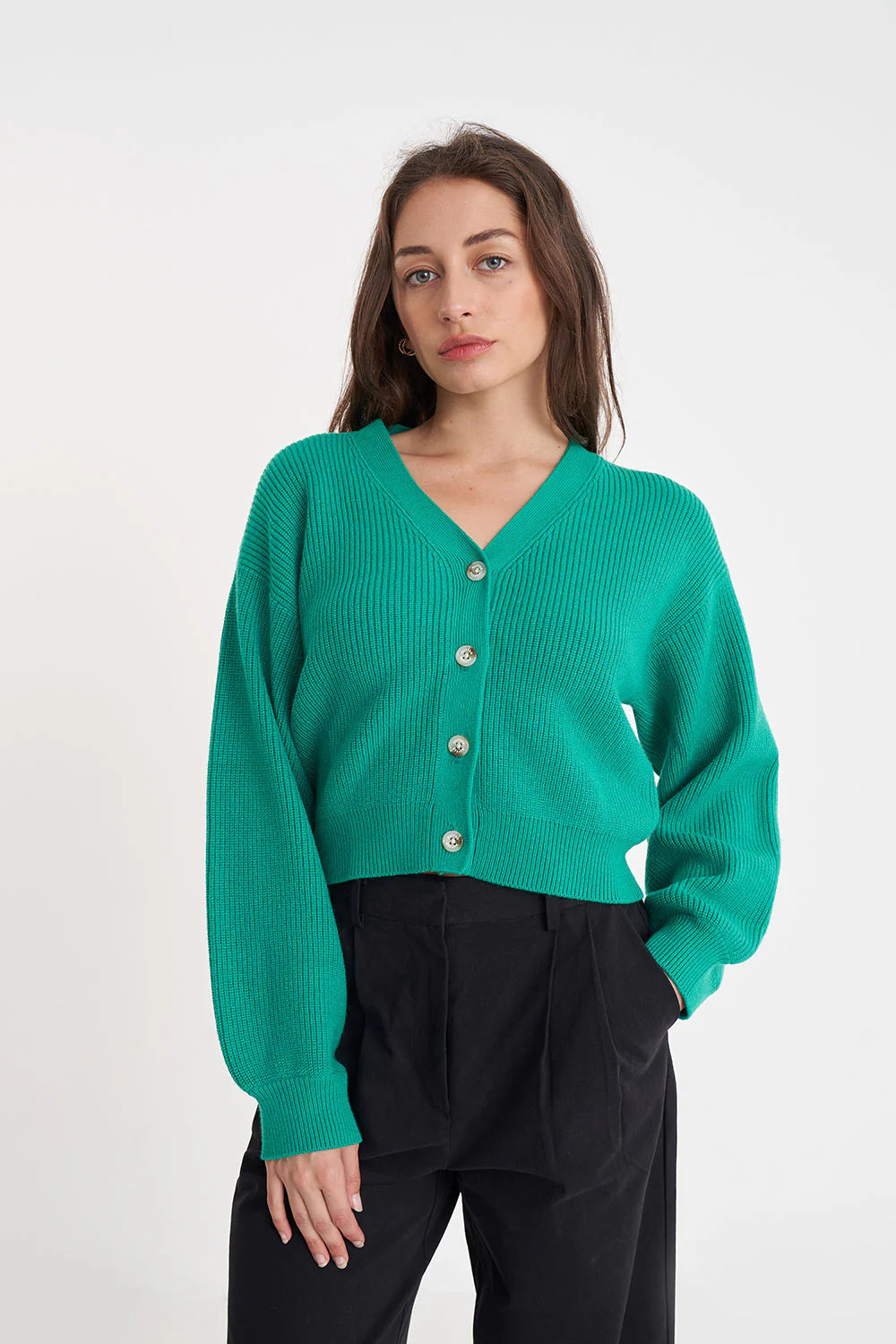 BELLA KNIT CARDIGAN - CLOVER