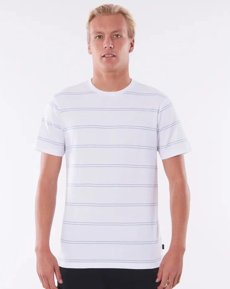 PLAIN STRIPE TEE - White/Blue